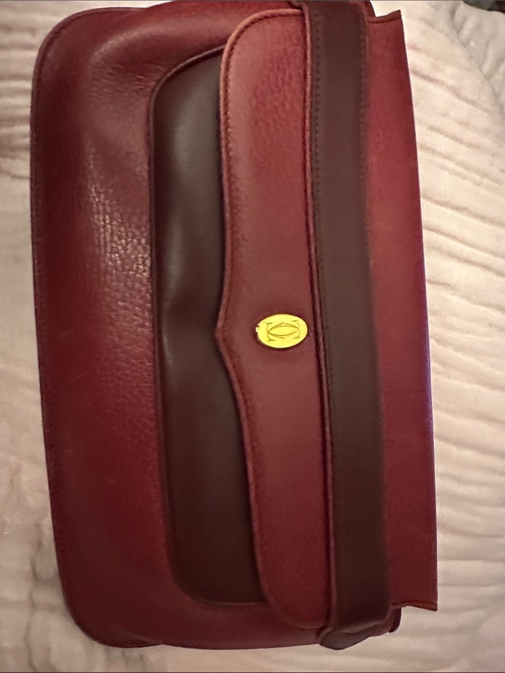 Must de Cartier Burgundy Clutch Vintage Cartier Paris - Picture 2 of 6